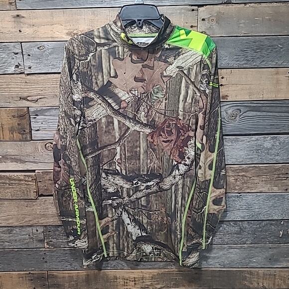 Under Armour ColdGear Compression Shirt LG Realtree Camo Scent Control Hunting - Picture 1 of 7